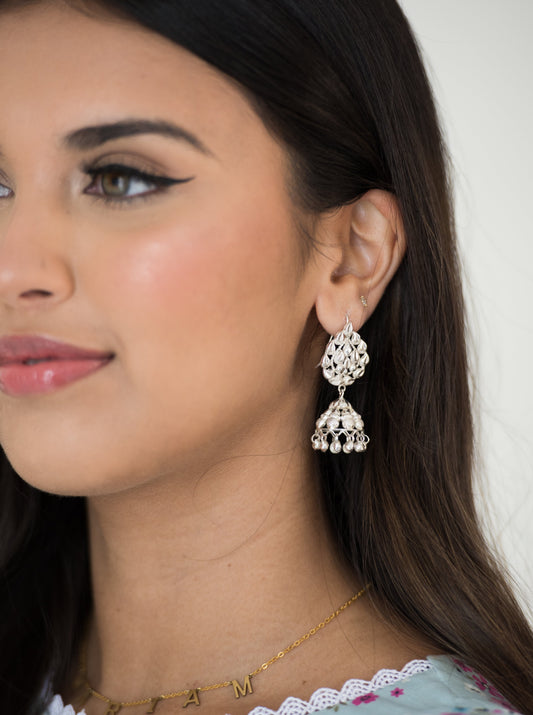 Laila - Pure Silver Jhumkas (Earrings)